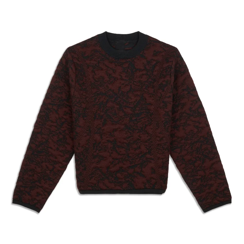 Jacquard Multi-Texture Crewneck Sweater - Resale