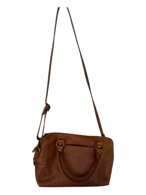 I Medici Brown Leather Top Handles Crossbody Strap Bag