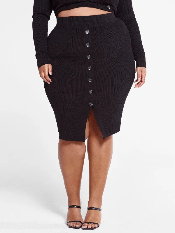 Bree Ribbed-Knit Sweater Skirt