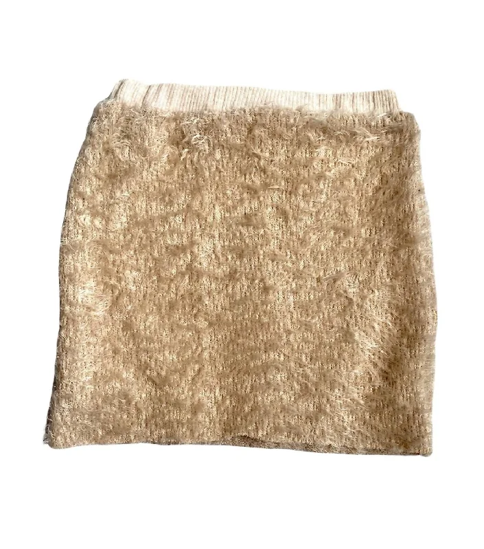 Shaggy Skirt In Oatmeal