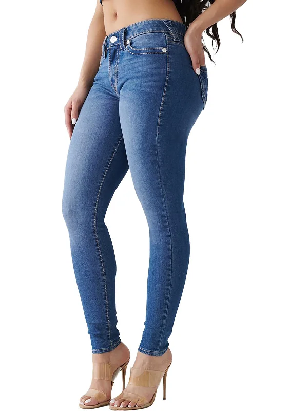 Jennie Big T Womens Mid-Rise Medium Wash Skinny Jeans