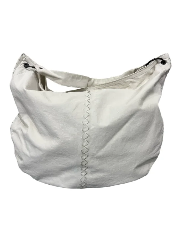 Bottega Veneta Off White Leather Shoulder Bag Magnetic Close Hobo Bag