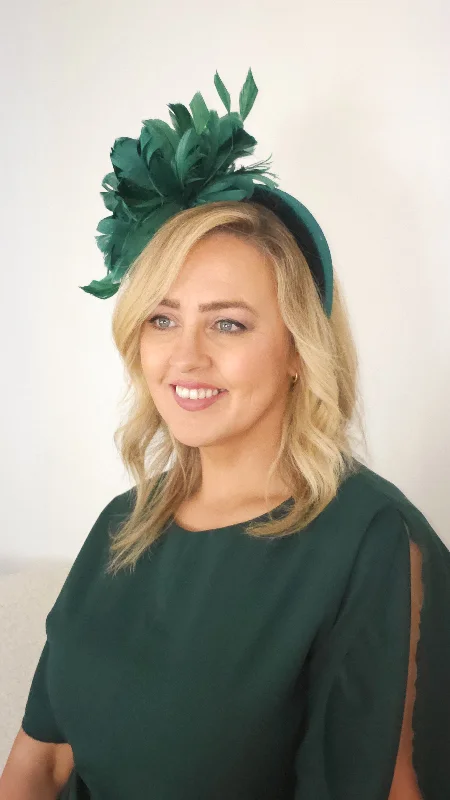 Beverly Fascinator- Dark Green