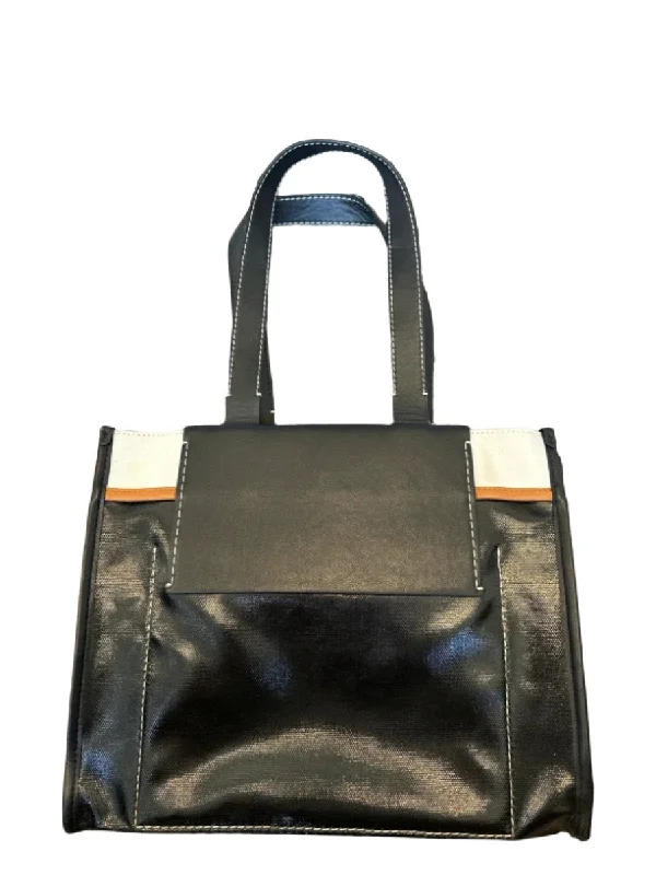 Proenza Schouler Black & White Leather Top Handles color block Structured Bag