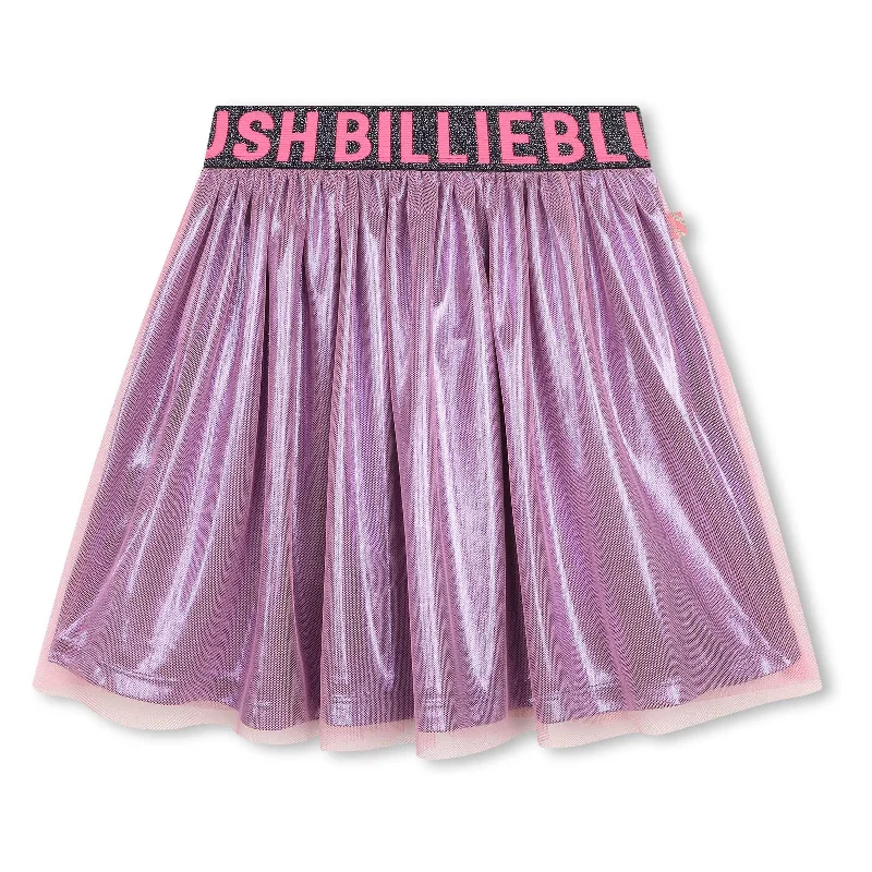 Pink Metallic Tulle Skirt