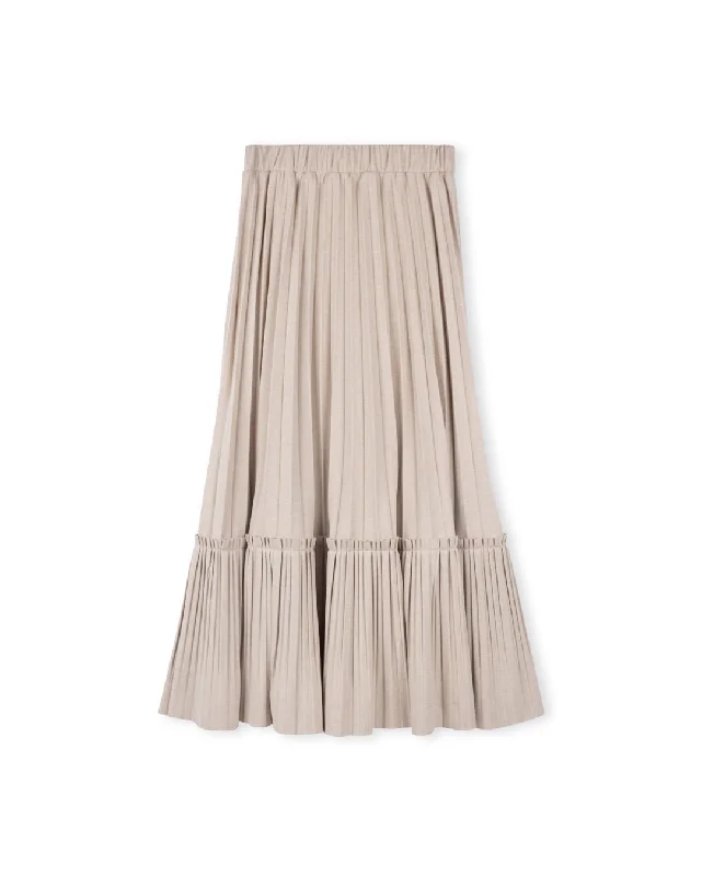 Pleated One Tier Skirt