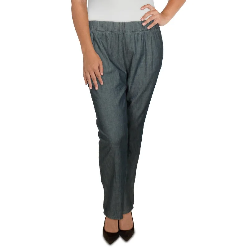 Plus Womens Cotton Tapered Ankle Pants