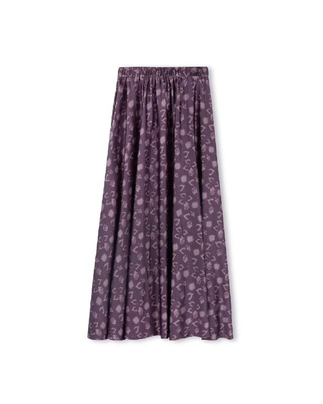 Silk Print A-line Skirt