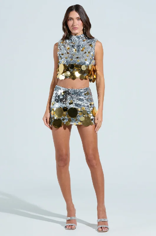 GROOVY NIGHTS SEQUIN MINI SKIRT