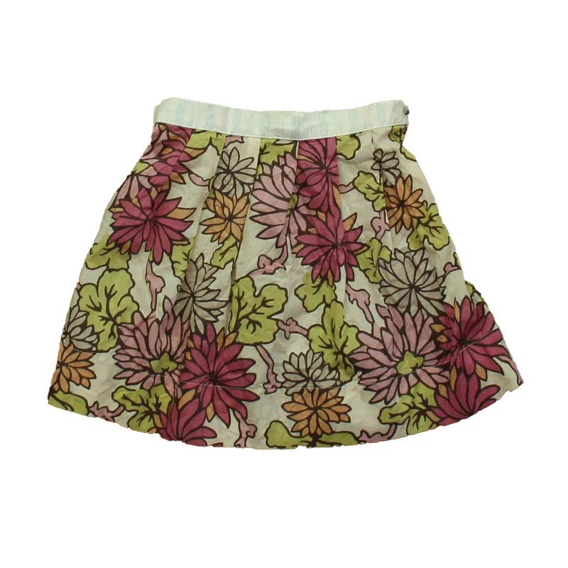 Makie` Girls Purple | Green Floral Skirt