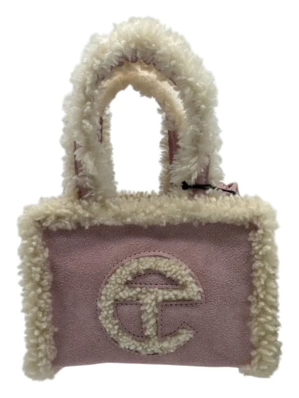 Telfar Cream & pink Suede Shearling Crossbody Bag