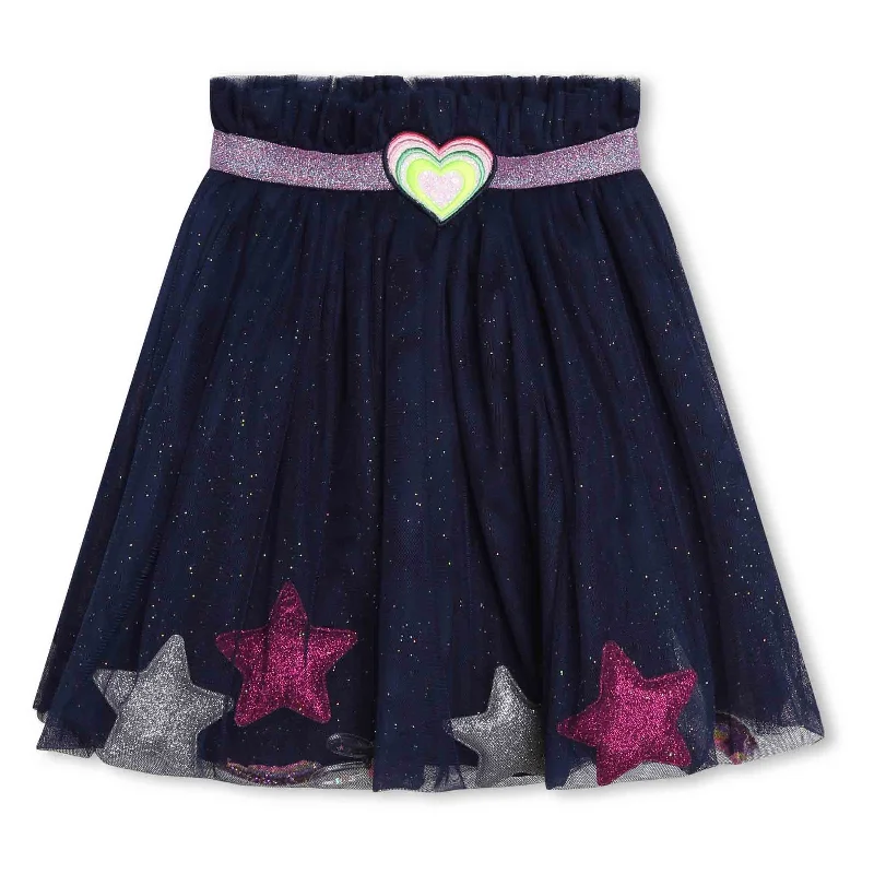 Navy Star Glimmer Skirt