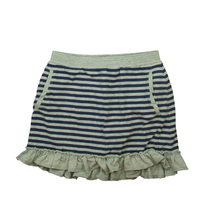 Garnet Hill Girls Gray | Blue Stripe Skirt